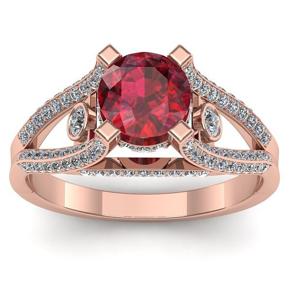 Inel logodna cu rubin rotund