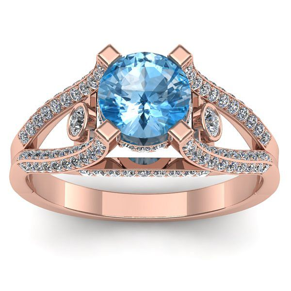 Inel logodna cu topaz blue rotund