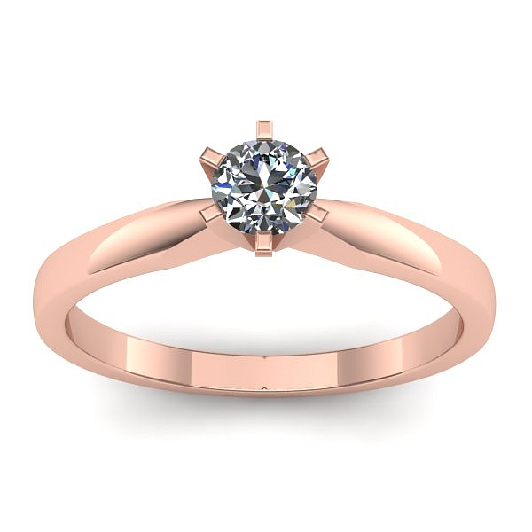 Inel cu diamant rotund
