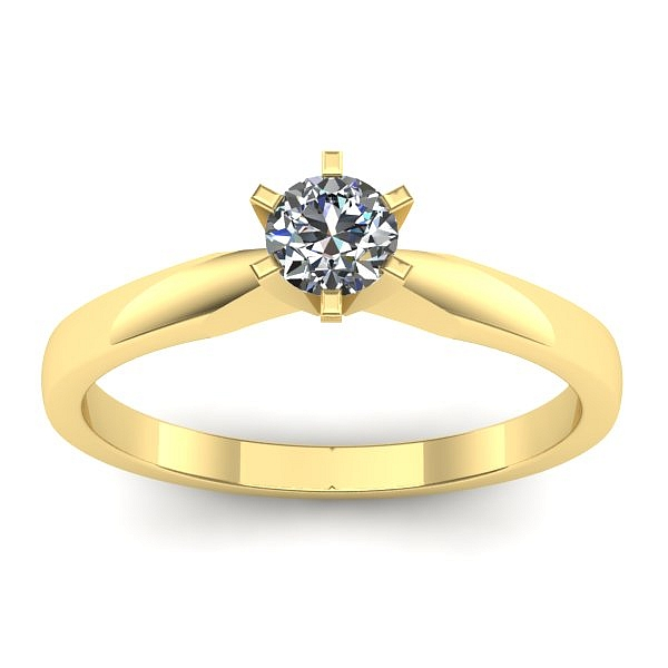 Inel cu diamant rotund