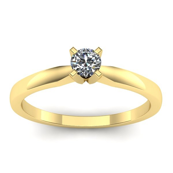 Inel cu diamant rotund