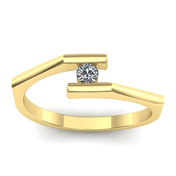 Inel cu diamant rotund