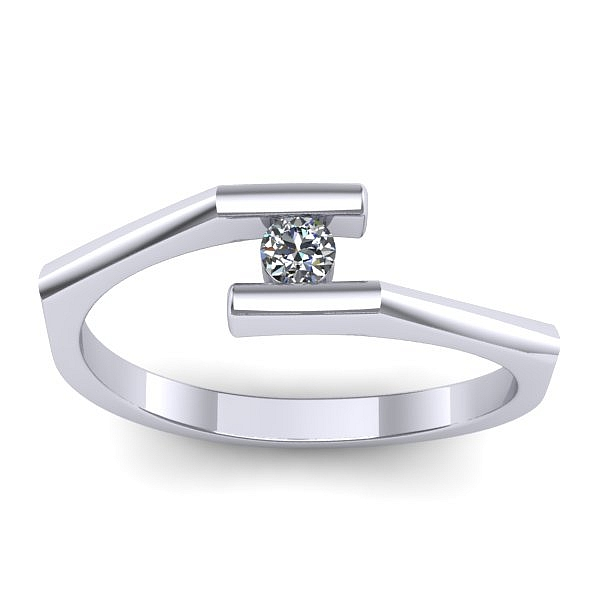 Inel cu diamant rotund