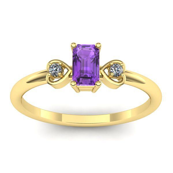 Inel logodna cu ametist dreptunghiular