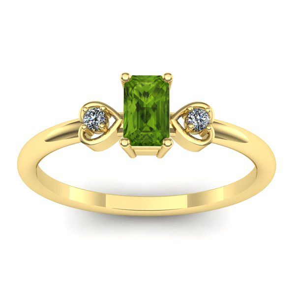Inel de logodna cu peridot dreptunghiular