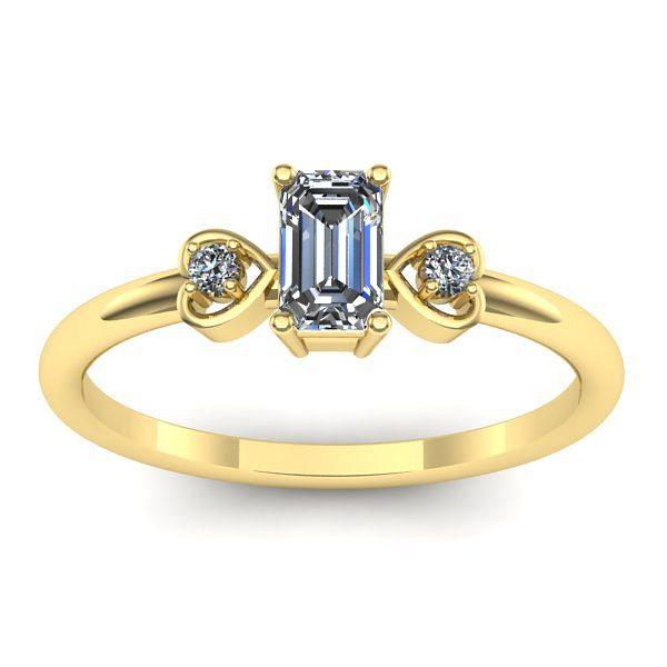 Inel logodna cu safir alb dreptunghiular