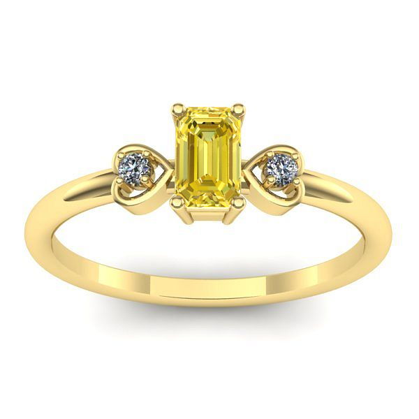 Inel de logodna cu safir galben dreptunghiular