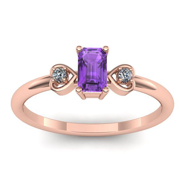 Inel cu ametist dreptunghiular