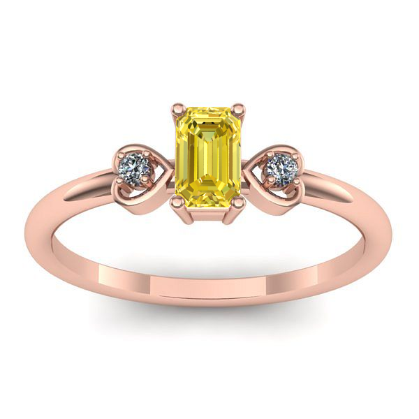 Inel cu safir galben dreptunghiular