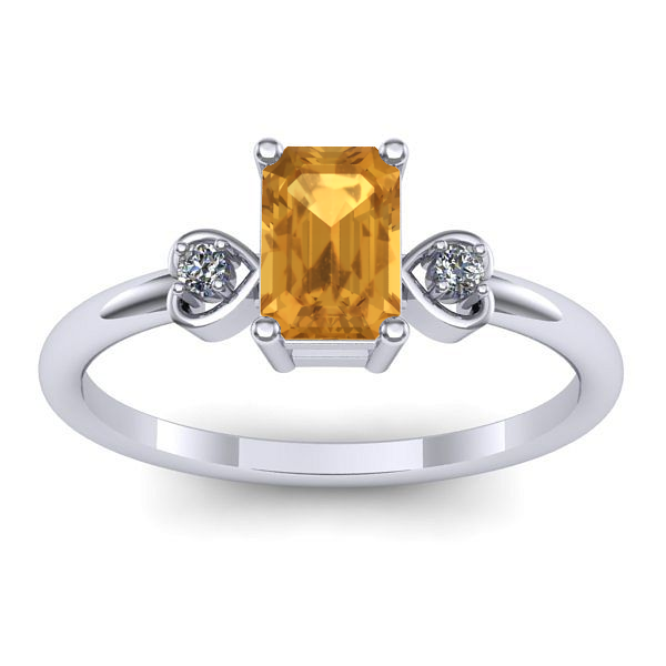 Inel cu citrin dreptunghiular