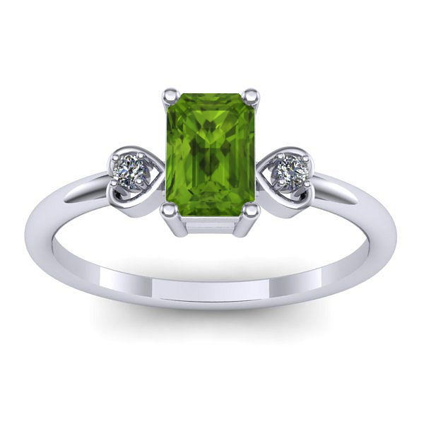 Inel cu peridot dreptunghiular
