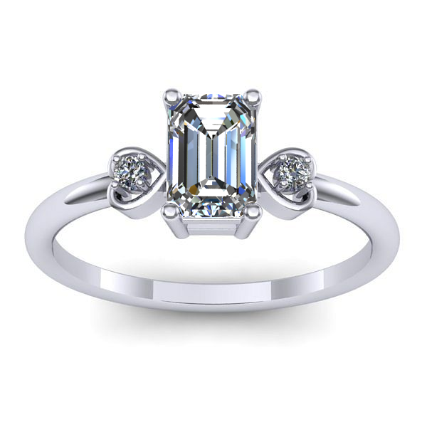 Inel de logodna cu safir alb dreptunghiular