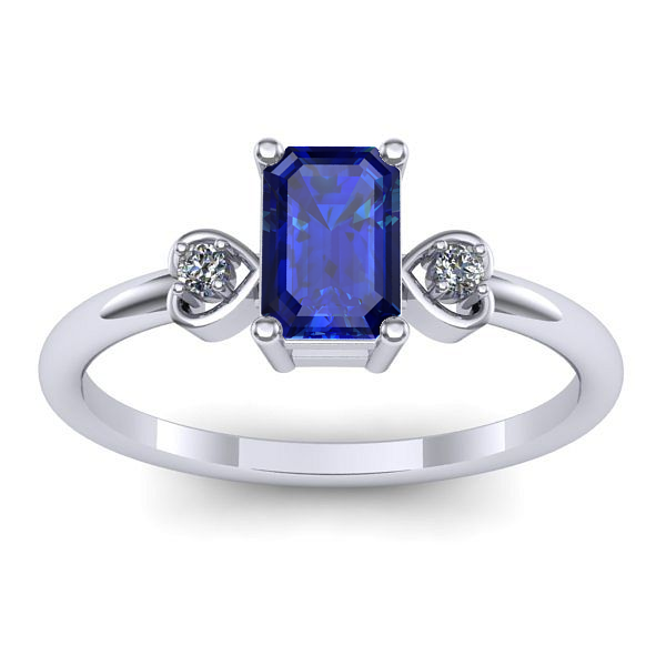 Inel de logodna cu safir dreptunghiular