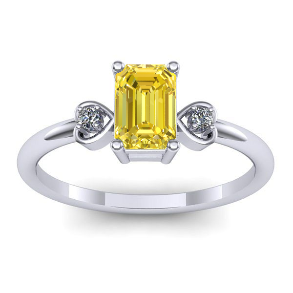 Inel cu safir galben dreptunghiular