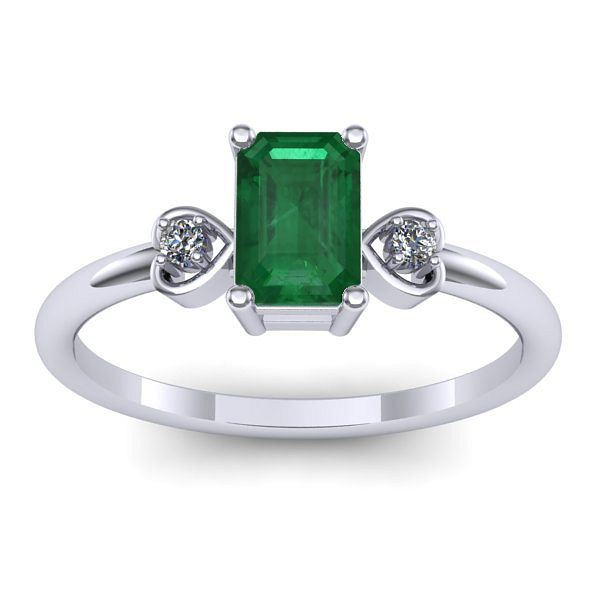 Inel de logodna cu smarald dreptunghiular