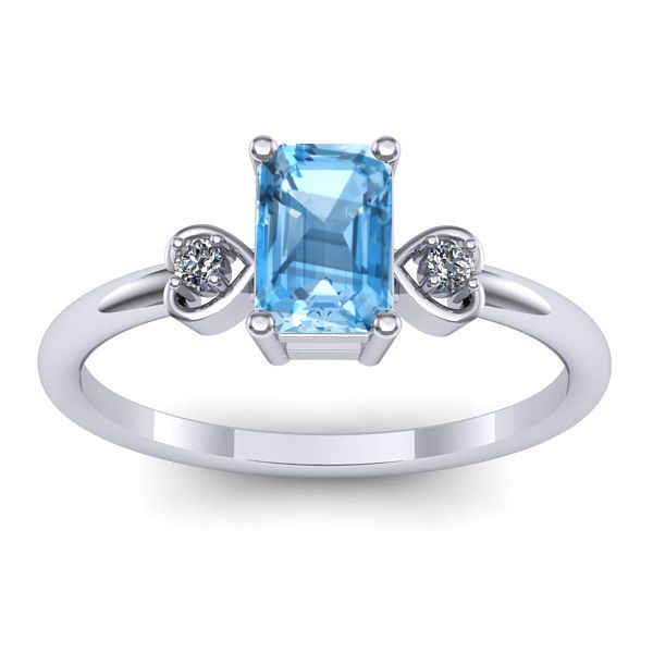 Inel de logodna cu topaz blue dreptunghiular