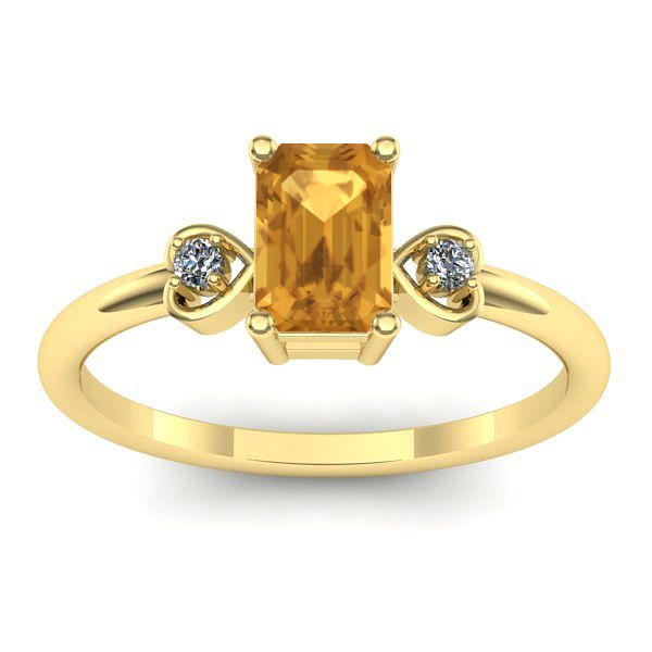 Inel de logodna cu citrin dreptunghiular