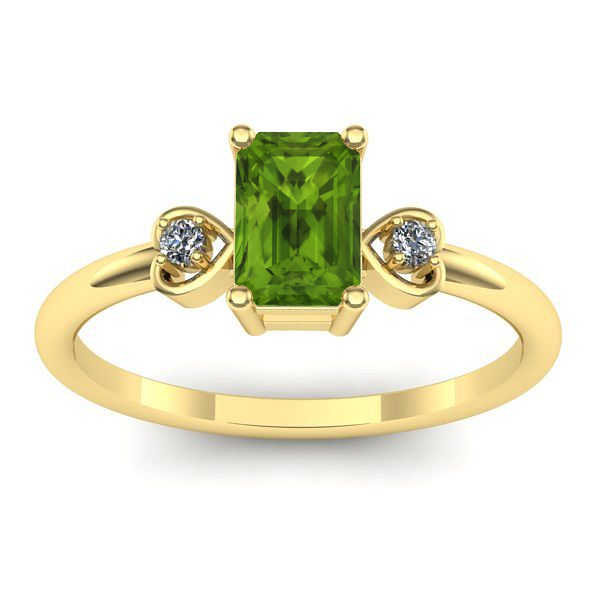 Inel cu peridot dreptunghiular