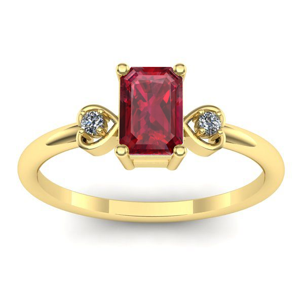 Inel de logodna cu rubin dreptunghiular