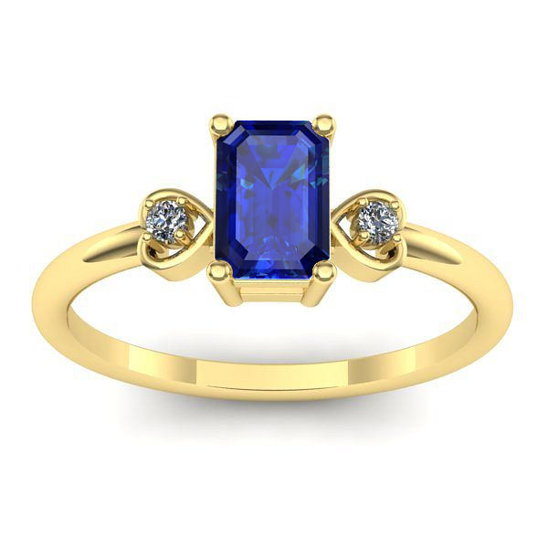 Inel de logodna cu safir dreptunghiular