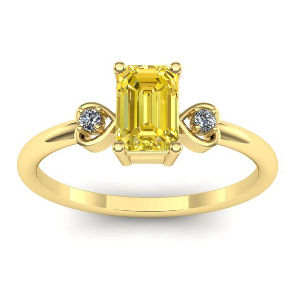 Inel de logodna cu safir galben dreptunghiular