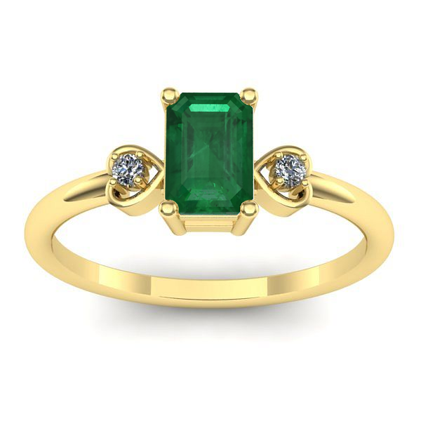 Inel de logodna cu smarald dreptunghiular