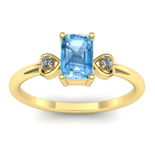 Inel de logodna cu topaz blue dreptunghiular
