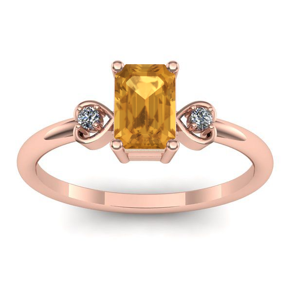 Inel logodna cu citrin dreptunghiular