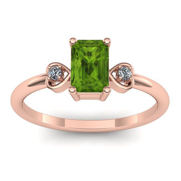 Inel cu peridot dreptunghiular