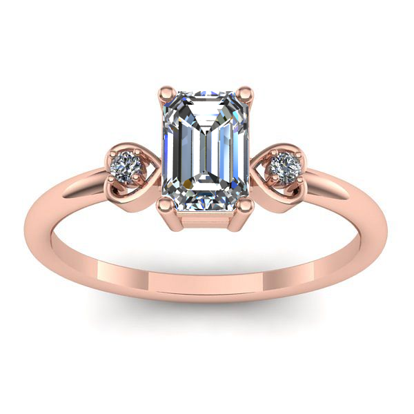 Inel logodna cu safir alb dreptunghiular