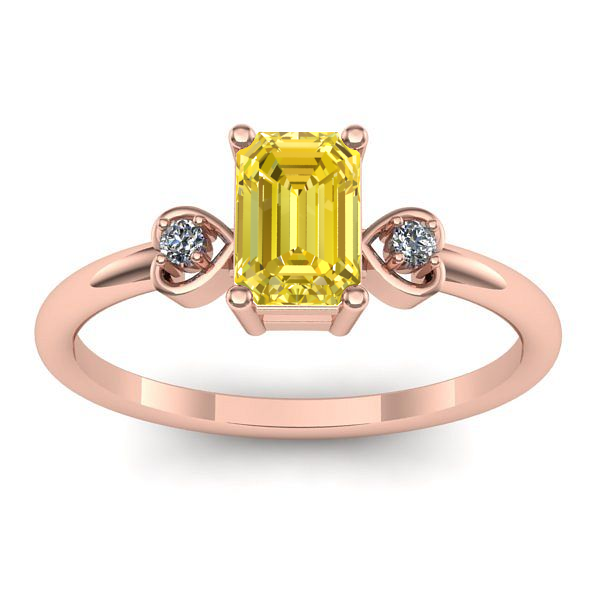 Inel cu safir galben dreptunghiular