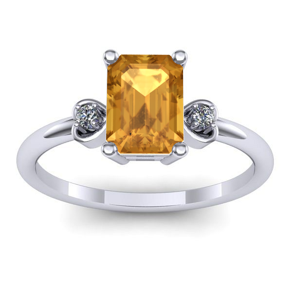 Inel cu citrin dreptunghiular