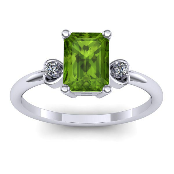 Inel de logodna cu peridot dreptunghiular