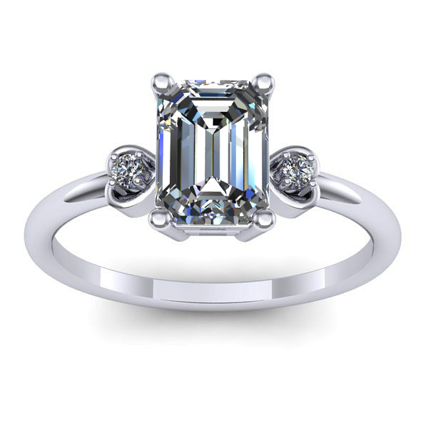 Inel logodna cu safir alb dreptunghiular