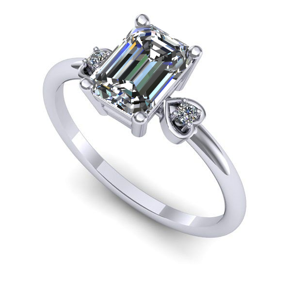 Inel din aur alb cu diamant de laborator