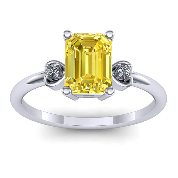 Inel de logodna cu safir galben dreptunghiular