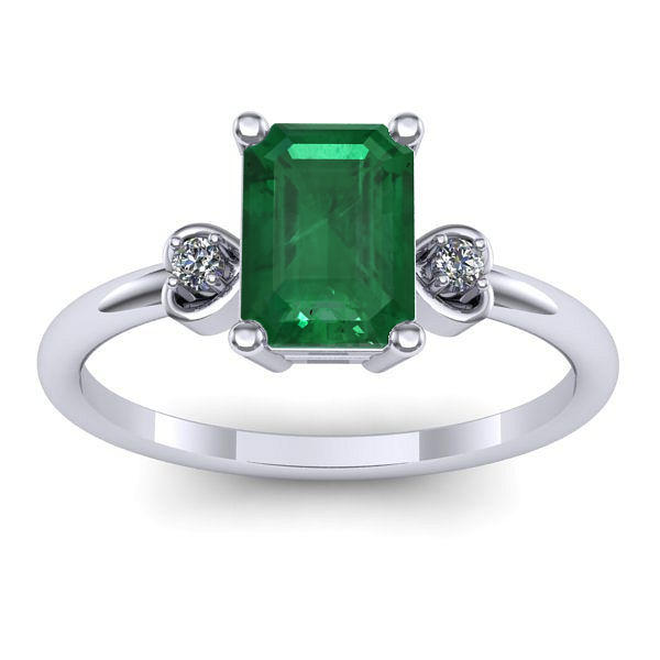 Inel de logodna cu smarald dreptunghiular