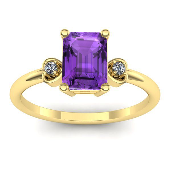 Inel logodna cu ametist dreptunghiular