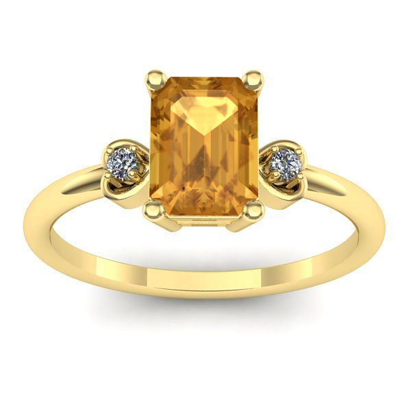 Inel de logodna cu citrin dreptunghiular