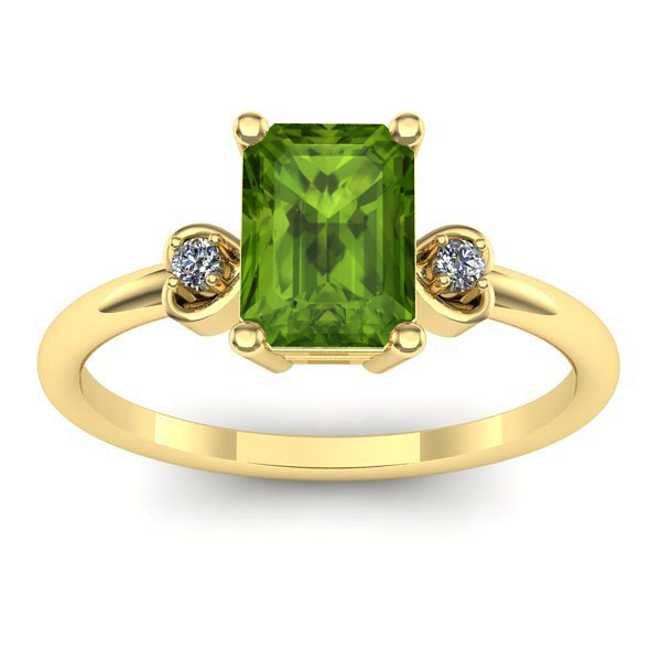 Inel logodna cu peridot dreptunghiular