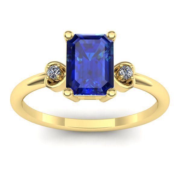 Inel logodna cu safir dreptunghiular