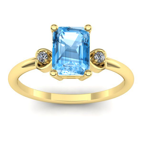 Inel cu topaz blue dreptunghiular