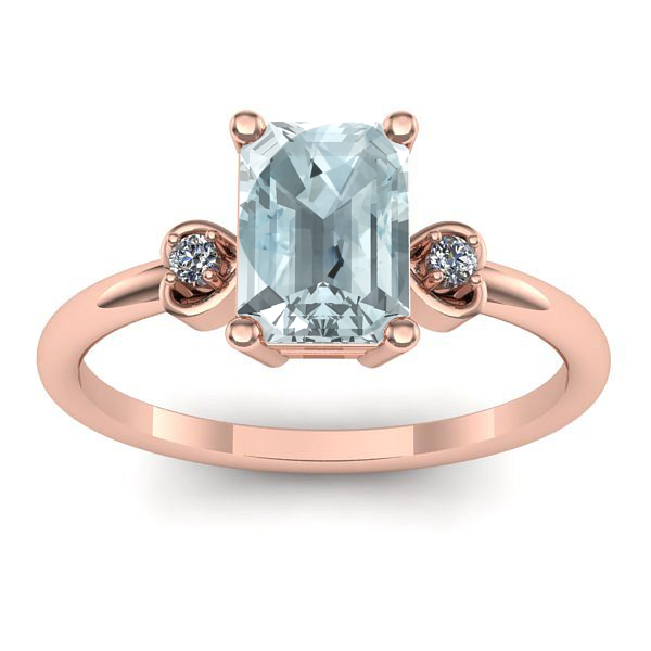 Inel cu aquamarin dreptunghiular