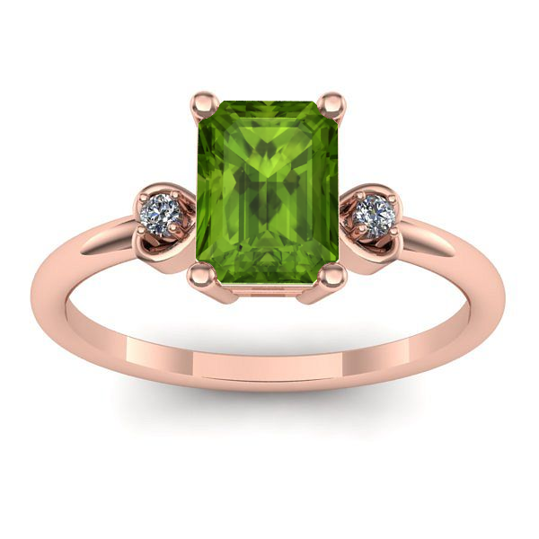 Inel de logodna cu peridot dreptunghiular