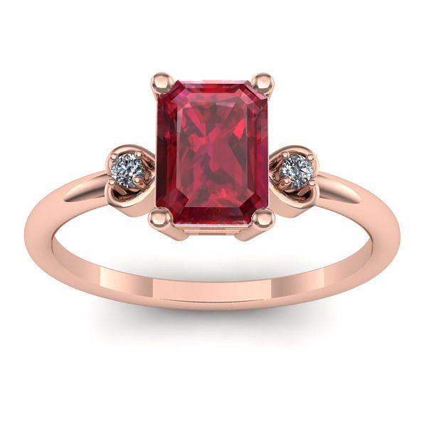 Inel de logodna cu rubin dreptunghiular