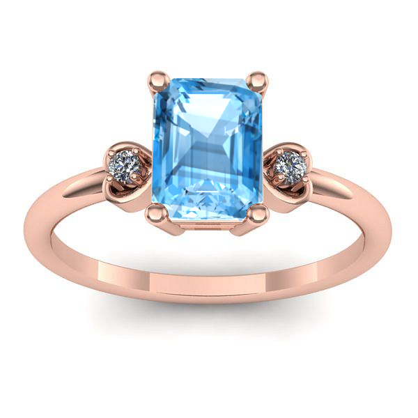 Inel cu topaz blue dreptunghiular