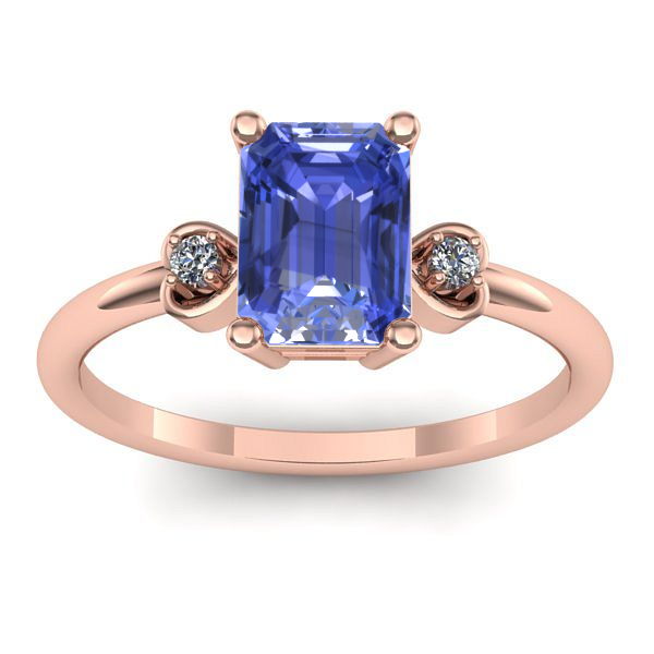 Inel de logodna cu tanzanit dreptunghiular