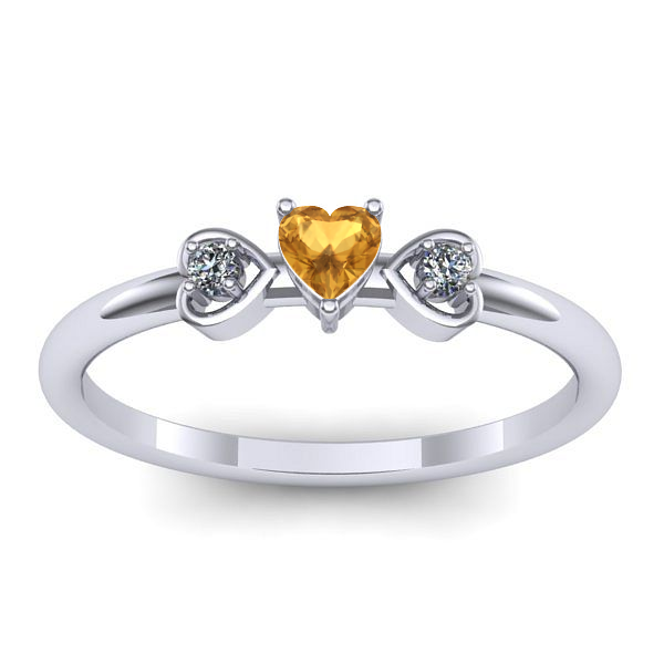Inel logodna cu citrin inima
