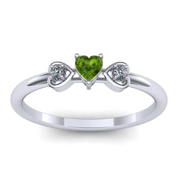 Inel logodna cu peridot inima