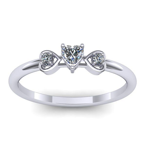 Inel logodna cu safir alb inima